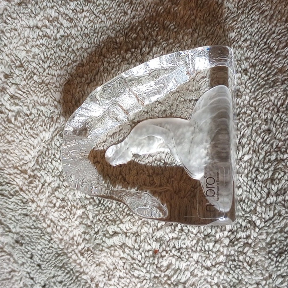 Crystal Paperweight with Etched Mermaid Swedish